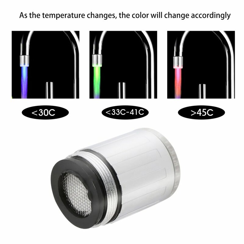 1 stücke Temperatur Sensor LED Licht Wasser Wasserhahn Tippen Glow Beleuchtung Dusche Spritzen Wasserhahn für Küche Bad Drop Verschiffen Verkauf
