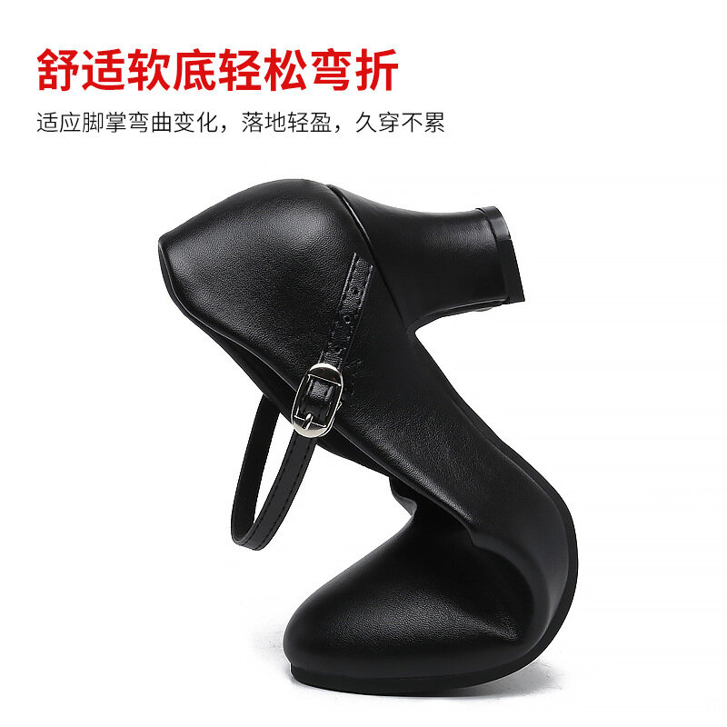 2024 New Women's Modern Dance Shoes for Women Adult Girl Mid High Heel Square Party Social Jazz Ballroom Soft Sole Dance Shoes