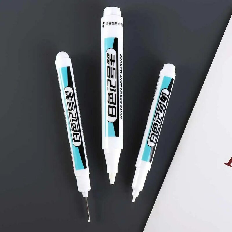 Penna per pittura permanente bianca impermeabile scrittura liscia 0.7mm/1.0mm/.2.5mm pennarello oleoso mani non sporche Volume di inchiostro Extra Large