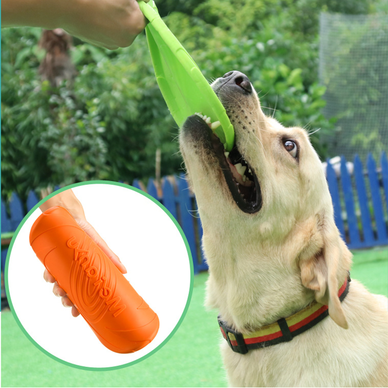 Zabawka dla psa latający dysk silikonowy materiał wytrzymały odporny na zgryz naprawienia zabawki do rzucania w trening na świeżym powietrzu dla zwierząt domowych