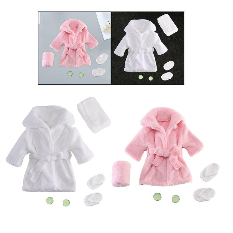 Newborn Photography Props Bathrobe Comfortable with Slippers Girls Photo Prop Robe Cute Baby Robe Outfit for Girls Infant Boys