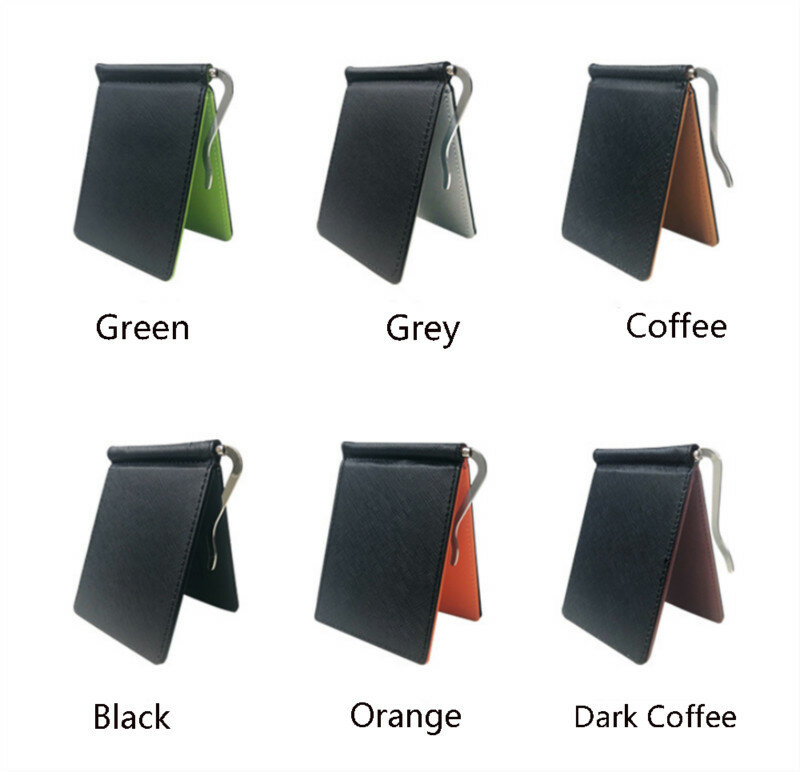 男性用の短い革の財布,クリップ付きの薄い財布,財布,カードホルダー