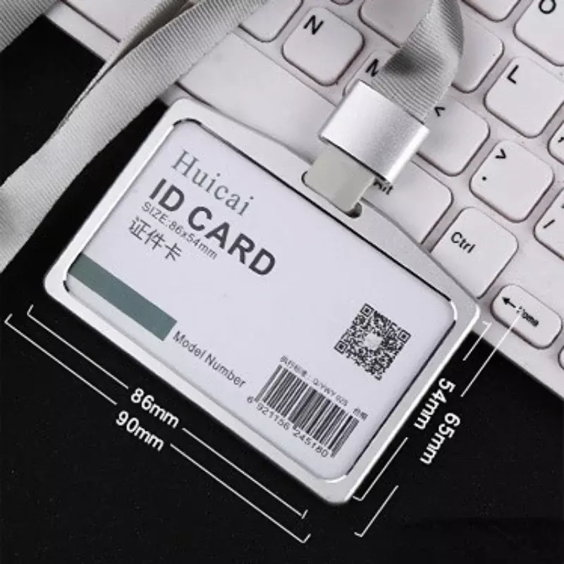 1 pz porta carte di credito in lega di alluminio di alta qualità nome del dipendente copertina della carta d'identità certificato di lavoro in metallo ID Badge Business Case
