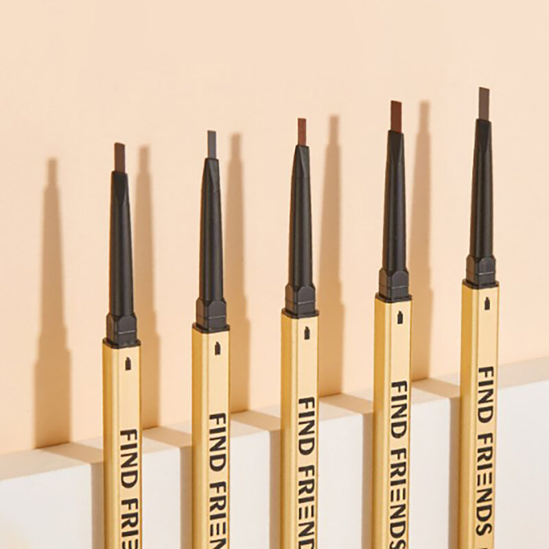 Small Gold Bar Eyebrow Pencil Waterproof Sweatproof Non-Decolorizing Lasting Ultra-Fine Core Female Gray Brown Natural Beginners