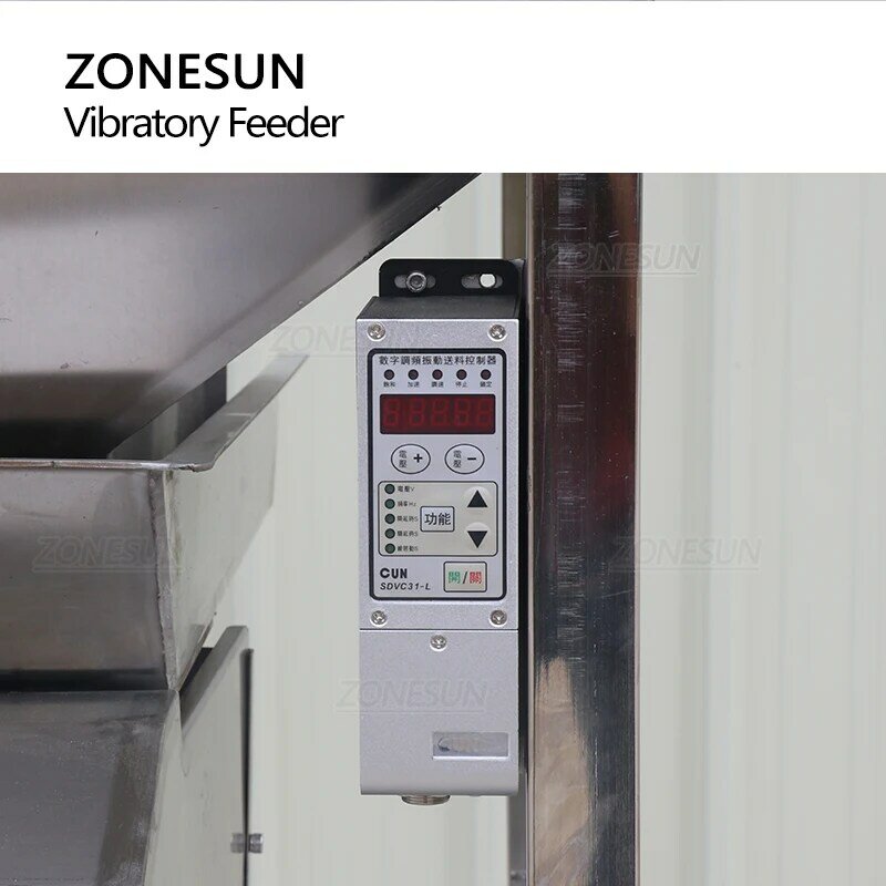 ZONESUN pemberi makan ZS-VF50, jalur produksi granul bergetar elektromagnetik otomatis bubuk kacang partikel