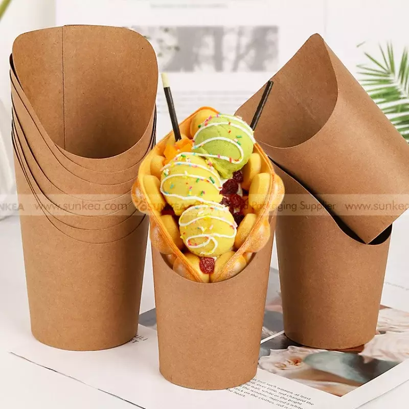 Batatas fritas descartáveis biodegradáveis recipiente, produto personalizado