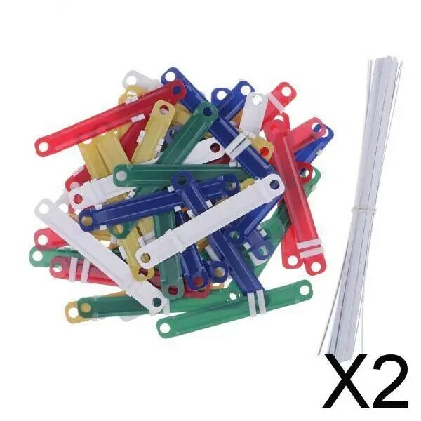 2x50 Pieces Binder Clips File Documents Binding Two-hole Loose-leaf Binder