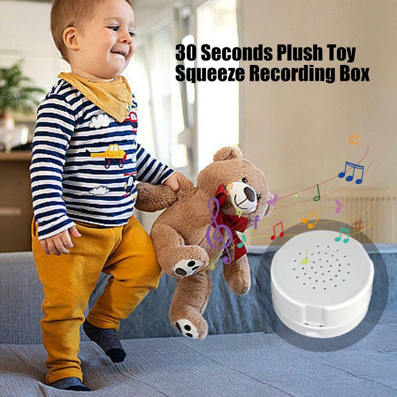 미니 음성 녹음기 녹음 가능한 단추 사운드 박스, 봉제 동물 봉제 장난감, 아기 인형 선물, 30 초 음성 상자
