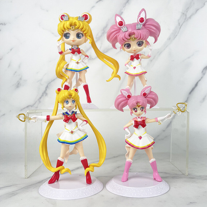 Sailor Moon Anime Personagem Figuras de Ação, Chibiusa, Brinquedos Boneca Modelo, Cute Girl Desktop Ornamentos, Presente Kids, Novo