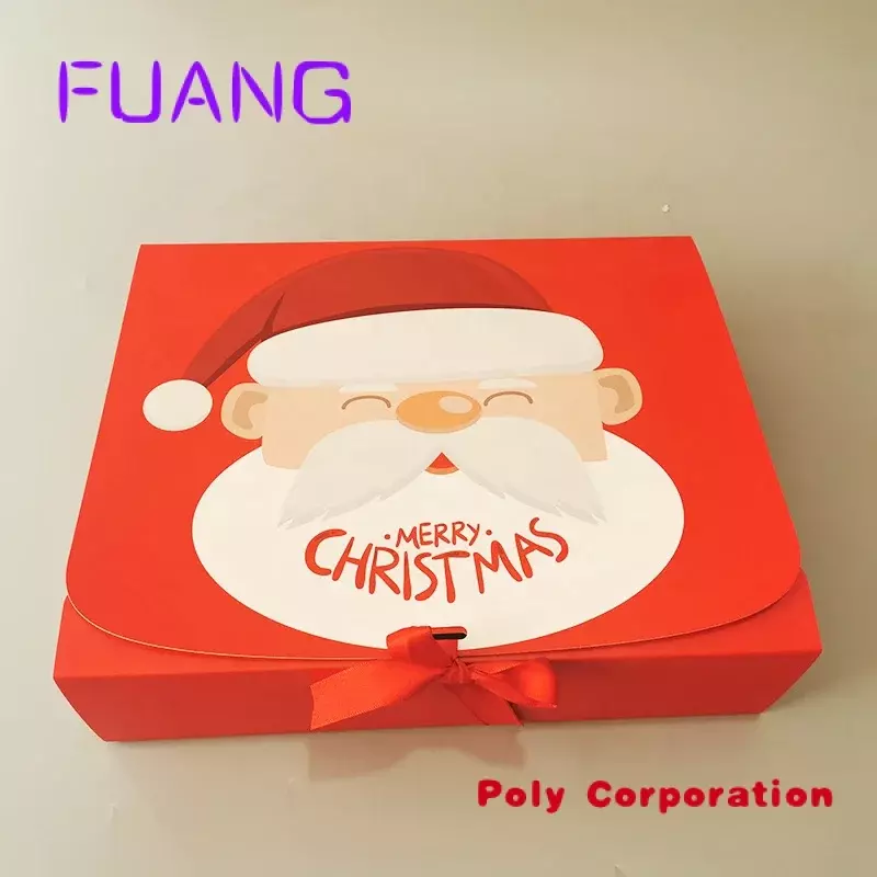 صندوق ورقي مثلث قابل للطي ، صندوق تعبئة للعام الجديد ، صندوق هدايا مخصص لعيد الميلاد مع صندوق تعبئة ريبون للشركات الصغيرة ، مخصص