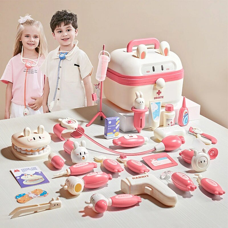 Doctor Set For Kids Pretend Play Girls Role-playing Games Hospital Accessorie Medical Kit Nurse Tools Bag Toys For Children Gift
