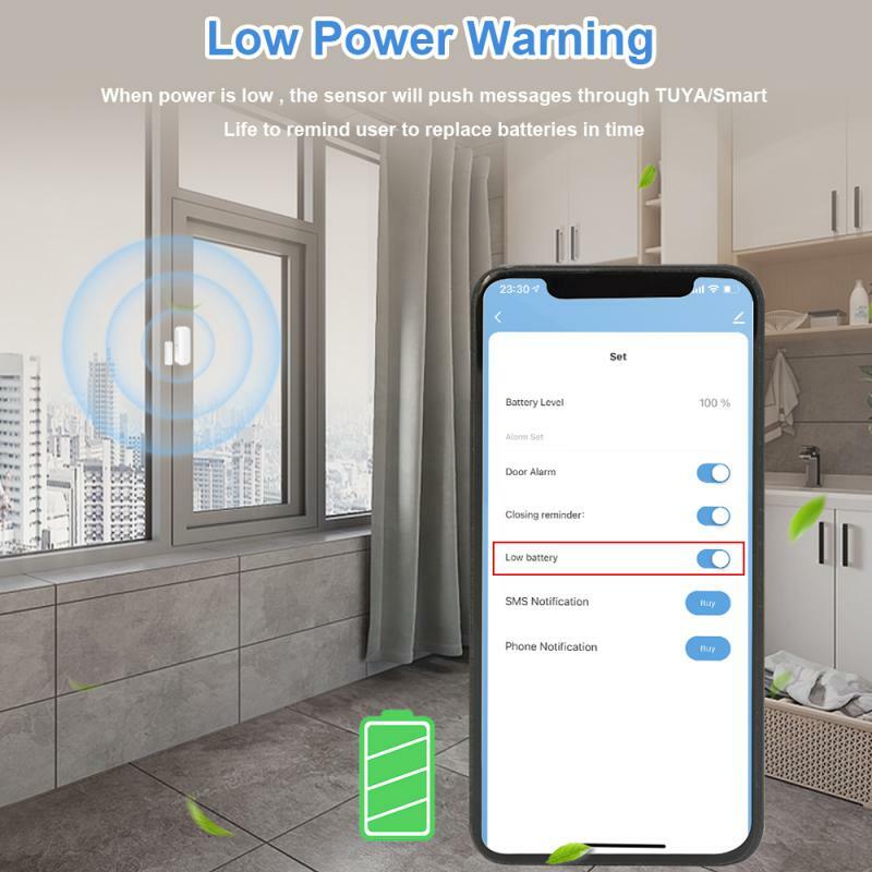 Tuya Smart ZigBee Sensor de contacto para puerta y ventana, detectores de puerta inalámbricos para casa inteligente, aplicación de apertura/cierre, alarma remota a través de Alexa Smart Life