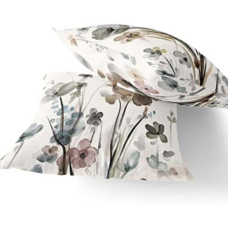 Sarung Bantal Lempar Bunga Sarung Bantal Bantal Bunga Sarung Bantal Persegi Dekoratif Modern untuk Sofa Sofa Kamar Tidur Ruang Tamu