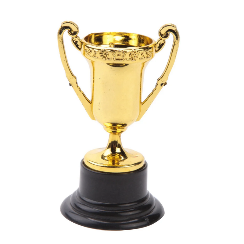 40 szt. Złote nagrody Trofeum Puchary Plastikowe złote trofea Mini nagrody i trofea Dzieci Klasa Szkoła Nagrody Sport