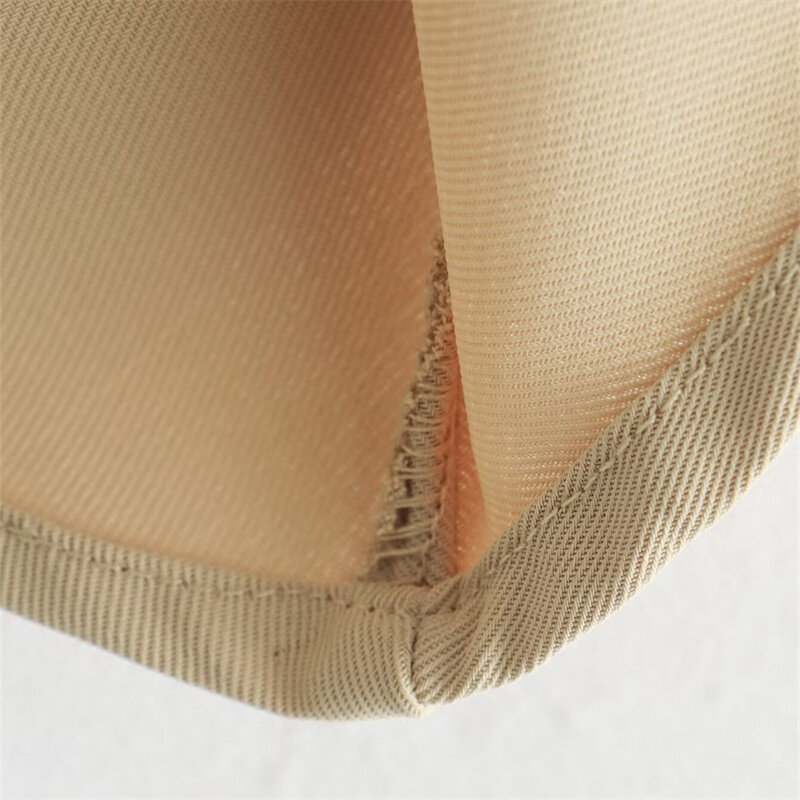 KEYANKETIAN 2024 nowa damska spódnica trzy czwarte Khaki elegancka, asymetryczna, patchworkowa spódnica do kostek z wysokim stanem