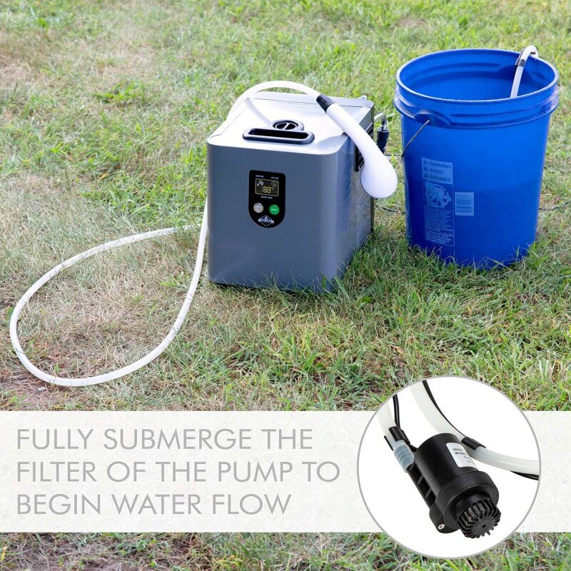 Hike Crew Portable Propane Water Heater & Shower Pump – Compact Outdoor Cleaning Showering System w/LCD Auto Safety Shutoff