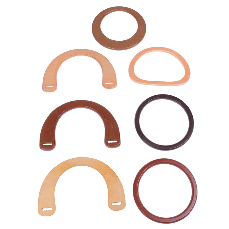 Manijas de anillo de resina para bolso, accesorio hecho a mano, de madera, de repuesto, para equipaje, 1 unidad