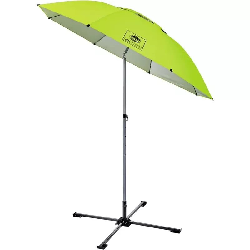 SHAX 6199 경량 작업 우산, 스탠드 파라솔 포함, 휴대용 선 쉐이드 파티오 우산 및 규칙 라임 7.5 피트 화물 무료