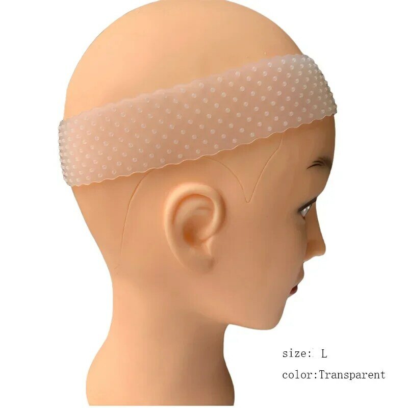 ربطة رأس سيليكون شفافة للشعر المستعار ، رباط شعر ناعم ، قبضة للشعر المستعار من الدانتيل ، مرونة مضادة للإنزلاق ، حجم L ، الجودة ،