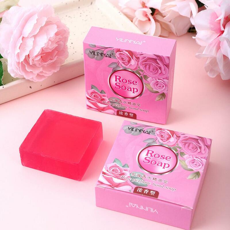 1pc Rose Essential Oil Soap Handmade Treatment Acnes Ca Bath Moisturizing Smooth K7y7 Skin Rebelles Butter Gently Tool Face X1Q4