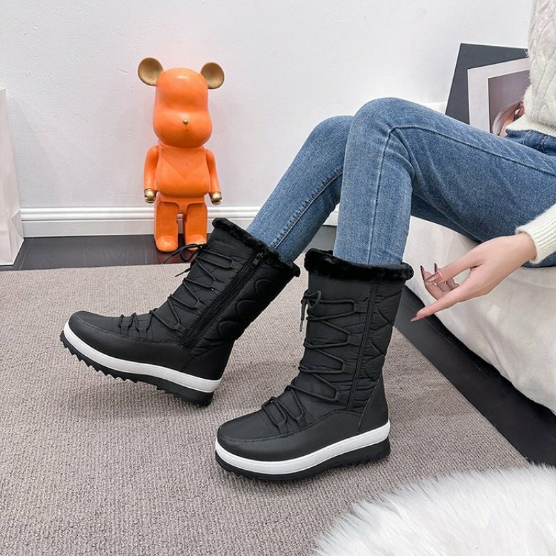 New Winter Women Boots High Quality Warm Snow Boots Lace-up Comfortable Ankle Boots Outdoor Waterproof Hiking Boots Size 36 - 41