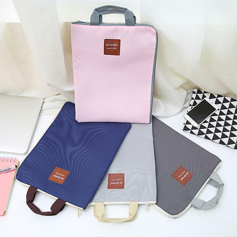 Large Canvas A4 File Folder Document Bag Business Briefcase Paper Storage Organizer Bag Stationery School Office Supplies