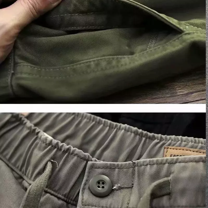 Short à poches zippées pour hommes, taille élastique, coton décontracté, pantalon droit tout assressenti, solide, document, été, nouveau, mode, 2024, Y2K, D12