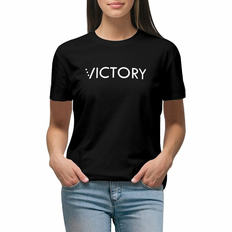Victory morse Code เสื้อยืดความงามเสื้อผ้าโอเวอร์ไซส์เสื้อยืดลายกราฟิกสีขาวสำหรับผู้หญิง