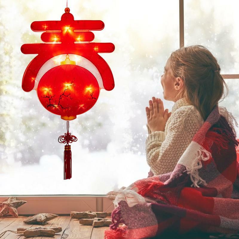 伝統的な赤いサッカーの中国のランタンの装飾、新年のためのランプ、新しい年の装飾、窓の照明、春のフェスティバルの吸引
