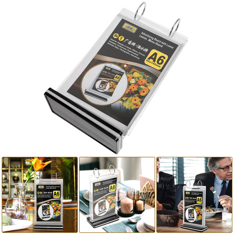 Flip Desktop Card Acrylic Sign Holder Menu Holder Plastic Folder Clear Price Display Stand Supermarket Price Holder Base