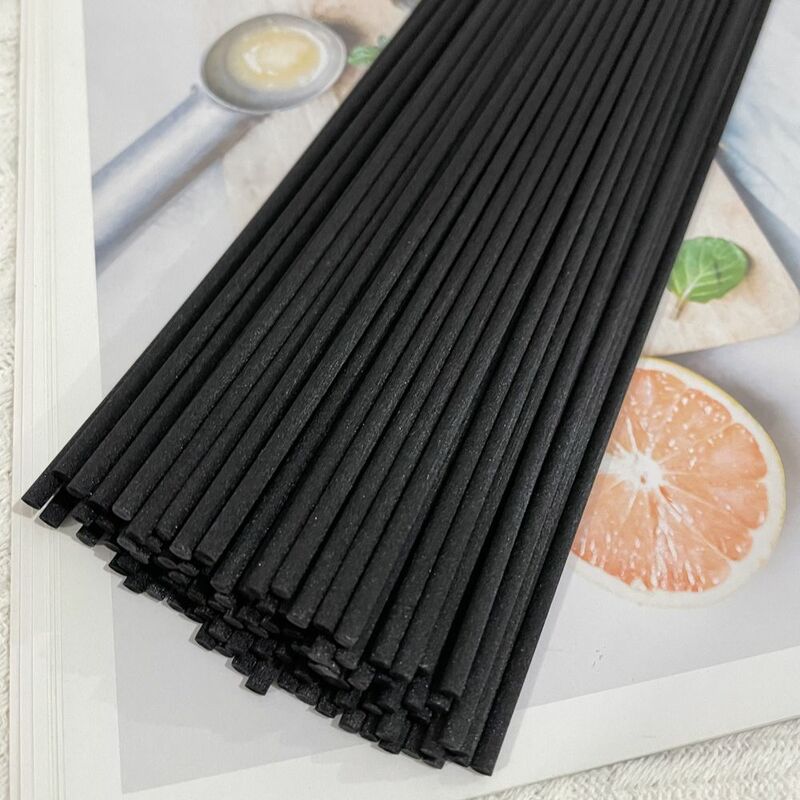 100PCS L19/22/24/25/30/40cm Black Fiber Rattan Sticks Essential oil Reed Diffuser Sticks 3mm for Home Decoration Air freshener