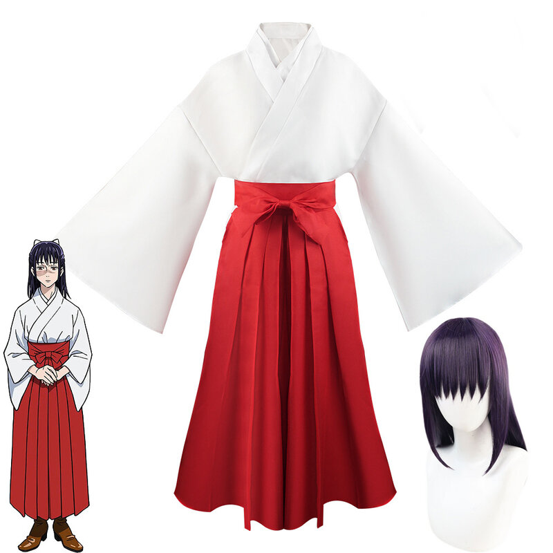 Iori Utahime-Disfraz de Cosplay para niñas, traje de Anime, pantalones rojos y blancos, falda, Kimono, Tops, vestido, fiesta de Halloween, Iori Utahime