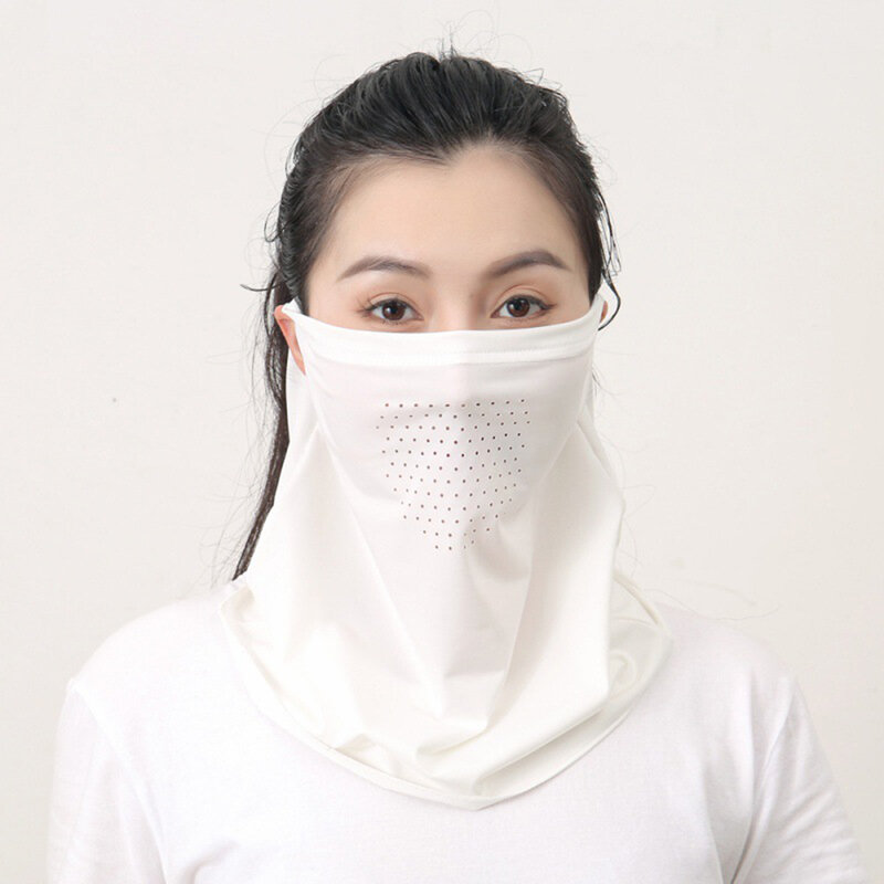 Proteção UV Outdoor Neck Wrap Cover, Sports Sun Proof Bib, Seda de gelo, protetor solar rosto cachecol, máscara respirável