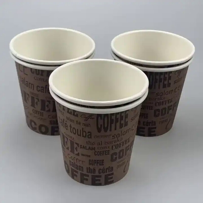 Spersonalizowany produkt spersonalizowany logo biodegradowalny 6 uncji papier jednorazowy kubki do picia do kawy