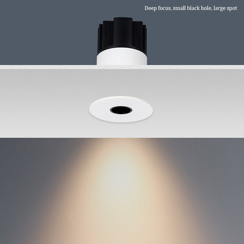 Aluminium Cob Embedded Led Inbouw Spot Light Downlight Geen Belangrijkste Licht Diepe Anti-Glare Led Spotlight