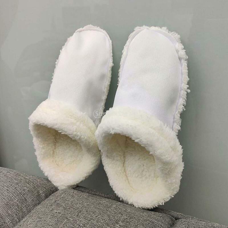 Couvre-pantoufles en peluche avec poignées amovibles, doublure en peluche, couvre-chaussures en coton Smile, chaud pour l'hiver