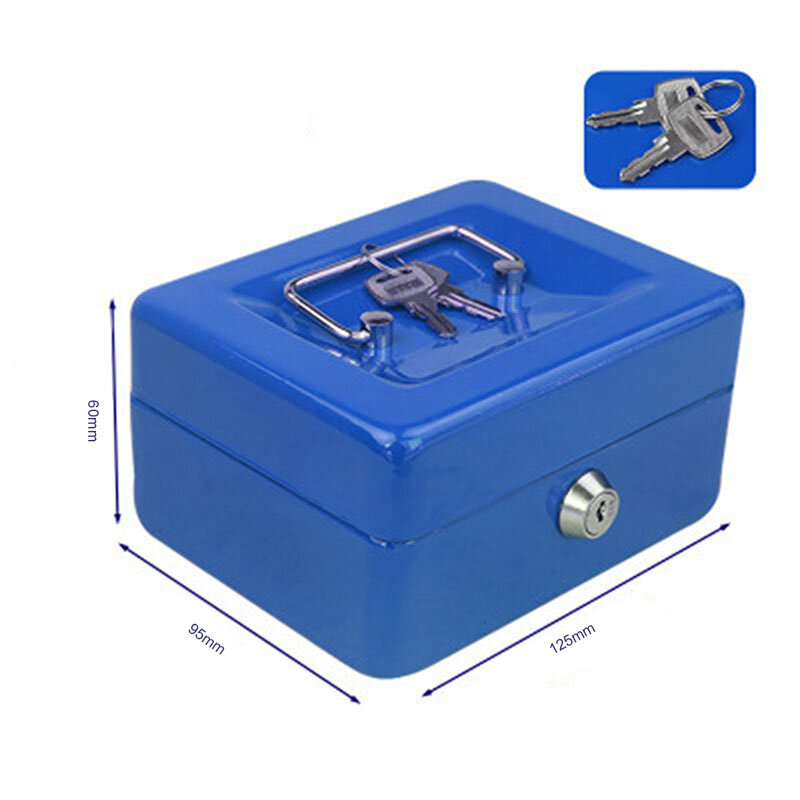Home Store Steel Mini Cash Box Portable Key Cabinet Safe Deposit Box Safe Money Box Storage Box Hidden Coin Money Jewelry