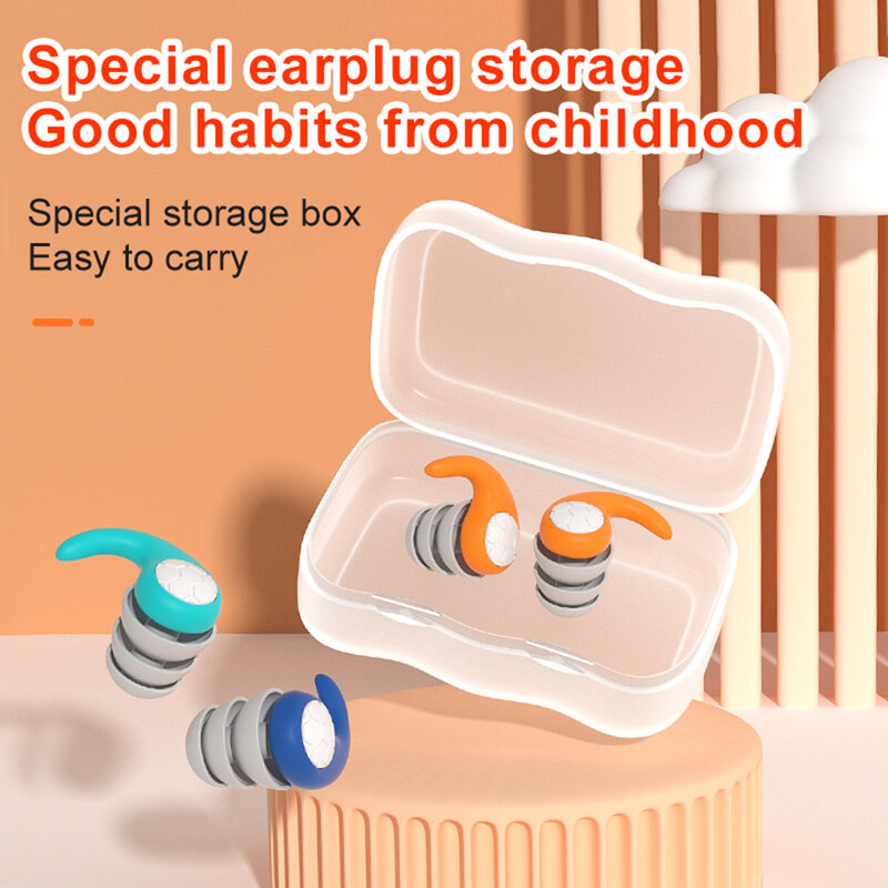 Protetor auricular de silicone para crianças, impermeável, redução de ruído, plugues anti-ruído, natação, 5-12 anos, 1 par, 2 pares