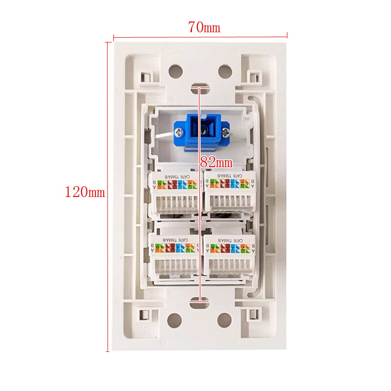 Painel de parede com 4 Portas para Internet Lan Socket, SC-SC UPC Fibra Óptica, Faceplate para EUA CA Network Outlet Cover, CAT6 RJ45