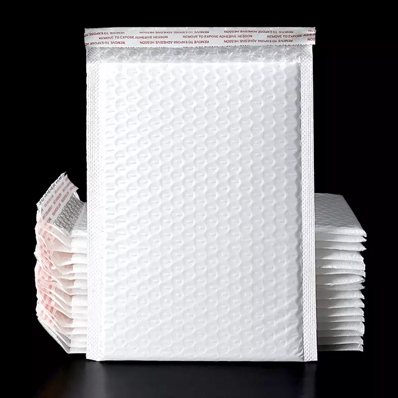 Busta autosigillante in schiuma bianca da 20 pezzi busta autosigillante busta impermeabile busta imbottita per spedizione postale borsa per imballaggio regalo a bolle