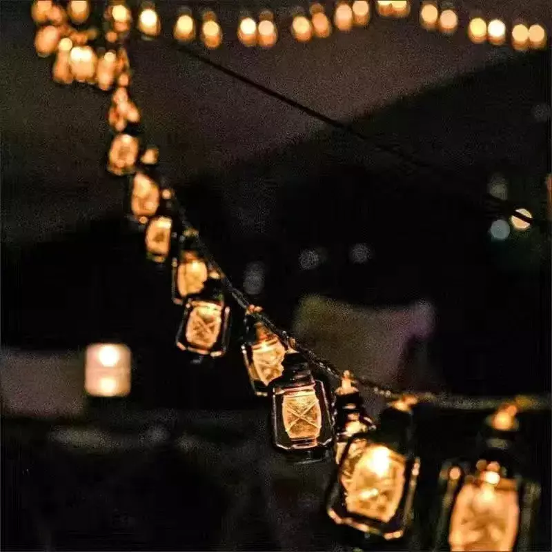 Guirnalda de luces LED solares para exteriores, lámpara de hadas impermeable IP65, queroseno Retro, guirnalda de Navidad Vintage, decoración de fiesta de jardín
