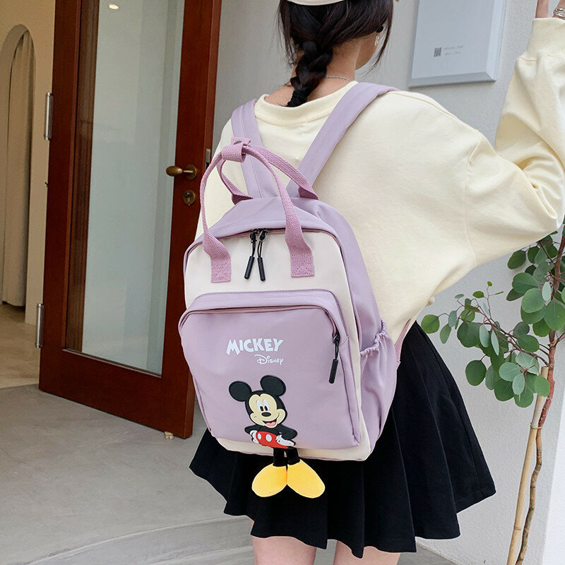 Disney jesień Student drukuj Mickey School Bag starsi uczniowie plecaki nastoletnie dziewczyny cudowny plecak torba dziecięca