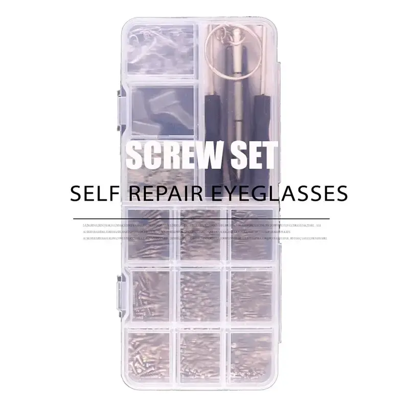 Óculos e Óculos De Sol Repair Tool Kit, Chave De Fenda Conjuntos, Parafusos, Porcas, Nariz Pad, Peças Ópticas Assorted Kit