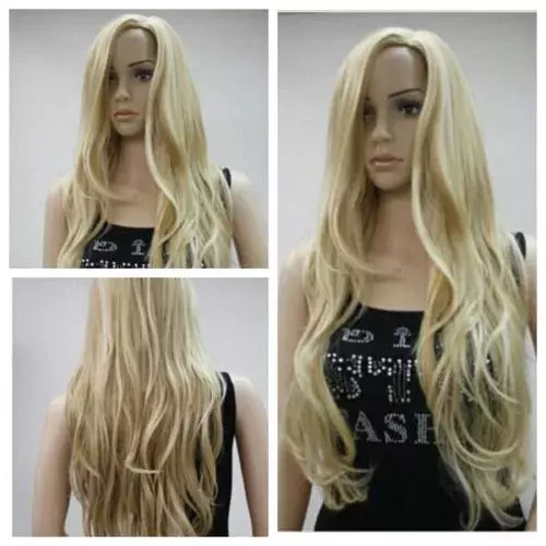 Модный парик длинные женские волосы блонд смешанный косплей искусственные вьющиеся натуральные парики