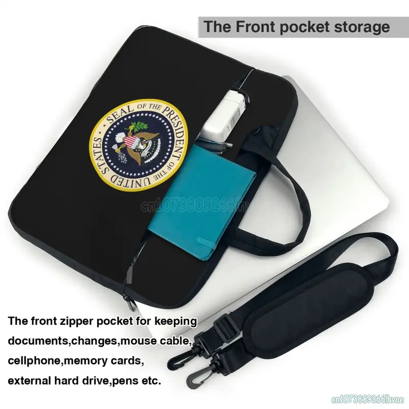 Bolso de hombro para ordenador portátil, bolsa con sello del Presidente de los Estados Unidos, Compatible con 13/14/15 pulgadas, cubierta para Netbook y PC