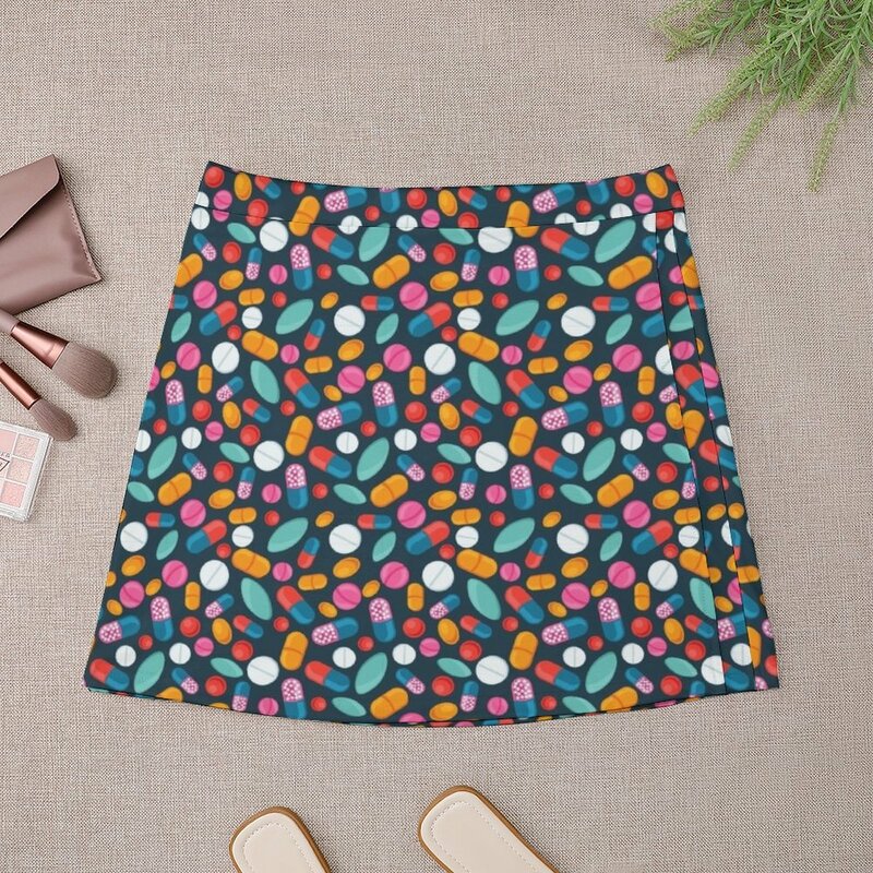 Otwórz szeroko! Nadruk pigułek-odzież i akcesoria o tematyce farmaceutycznej Mini spódniczka odzież damska spódnica dla kobiet