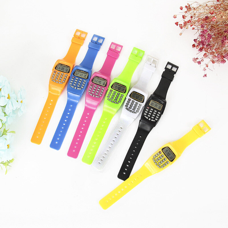 Elektroniczny zegarek dla dzieci kreatywny kalkulator studenci płci męskiej i żeńskiej College Wind Pure Color Casual Watch wybuchowy zegarek