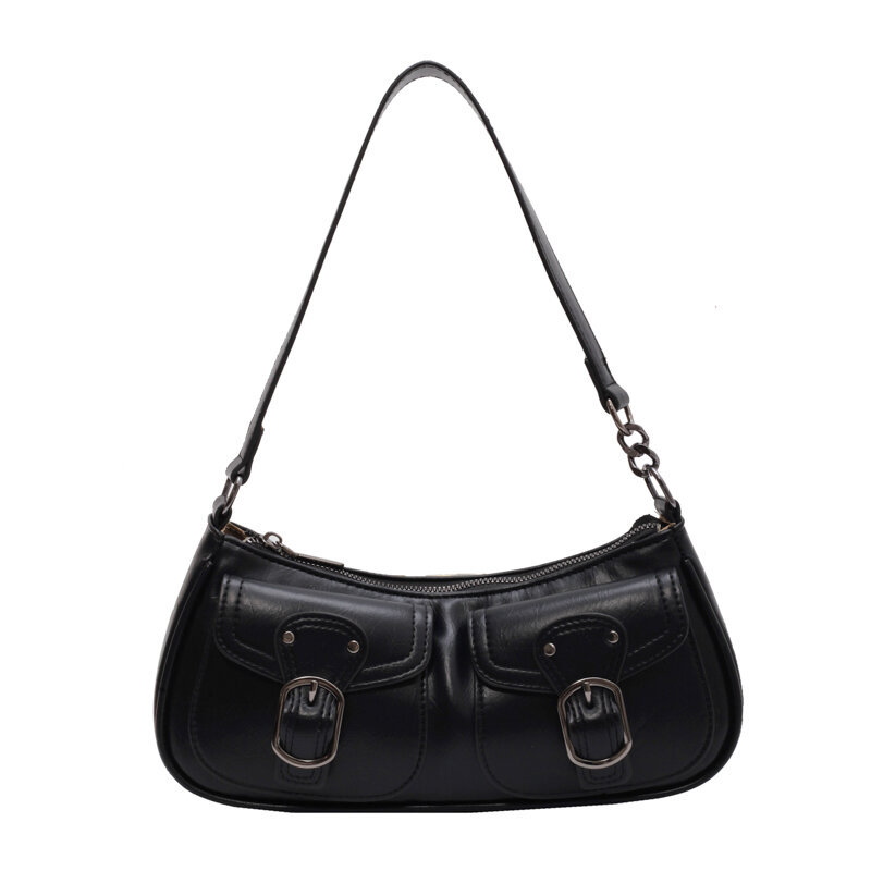 LEFTSIDE-Bolsa de axila de couro para mulheres, bolso pequeno, bolsas axilas, bolsas simples, moda feminina, marca de topo, 2022