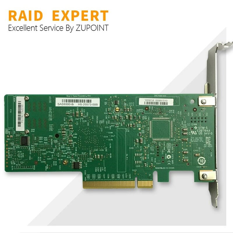LSI การ์ดควบคุม9300-8i RAID PCI E 3.0 12Gbps HBA It โหมดสำหรับ ZFS freenas unraid Expander crad + สาย SATA SFF-8643 2ชิ้น