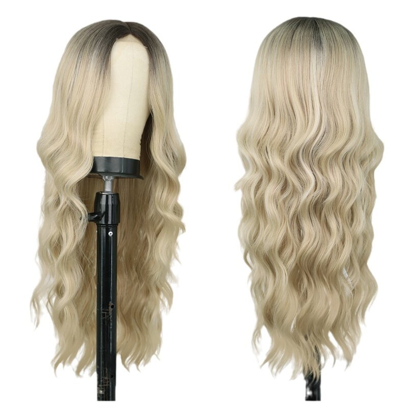 Новые модели чехлов для париков для женщин длинные волнистые кудрявые волосы срединный челки высокотемпературный шелк естественный полная головка